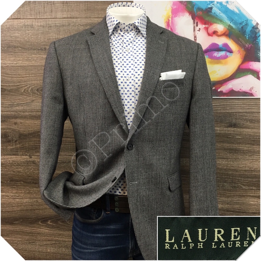 RALPH LAUREN Mens Wool Blazer Sport Coat Casual Jacket Size 44R Classic Suit